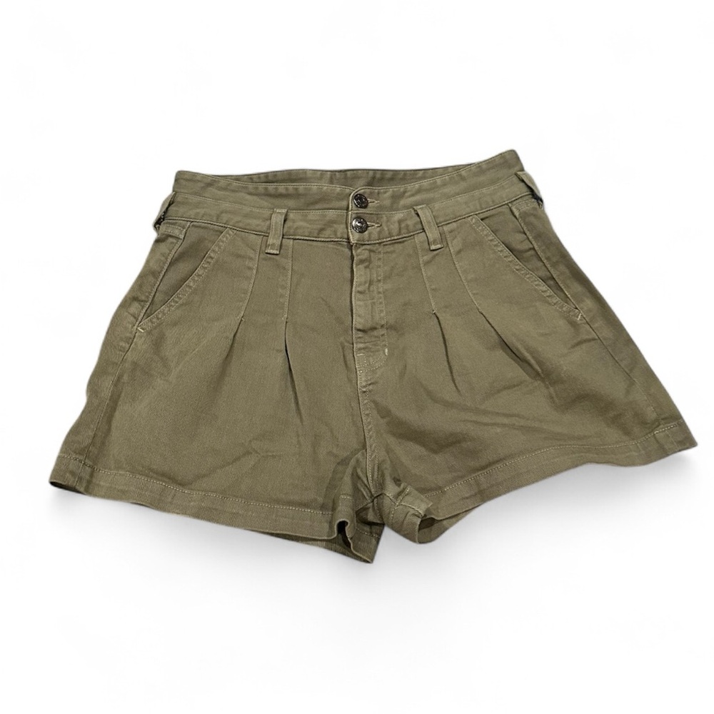 VERONICA BEARD JAYLEN CLOVER GREEN HI RISE PLEATED SHORTS 28 - Picture 3 of 11